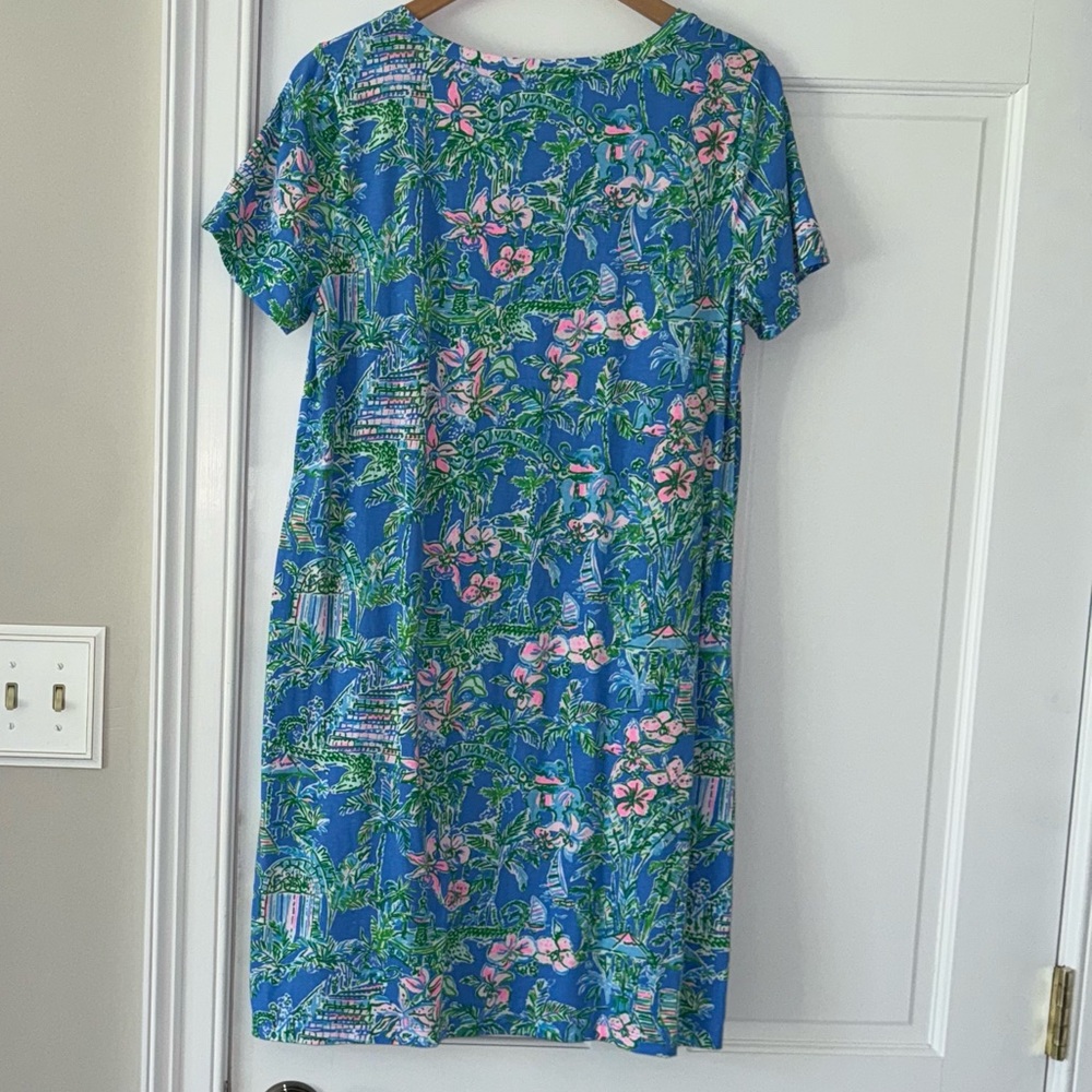 Lilly Pulitzer Cody Dress in “Boca Blue Beneath The Bougainvillea”, size L - Picture 3 of 4